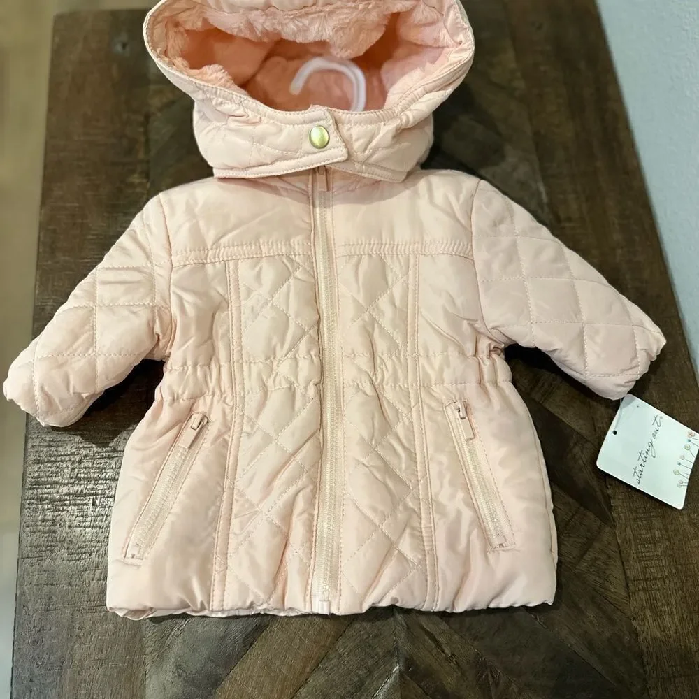 Infant Girl Puffer Coat‎ Pink 3 month